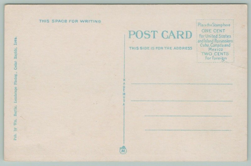 Cedar Rapids Iowa~Memorial Coliseum~Riverfront~Bridge~Veterans Memorial~c1920