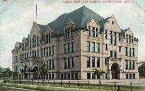 Minneapolis MN-Minnesota North Side High School Campus Building Vintage Postcard