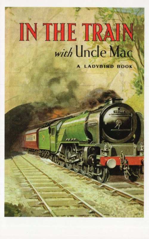 In The Train With Uncle Mac Ladybird First Edition Book Postcard