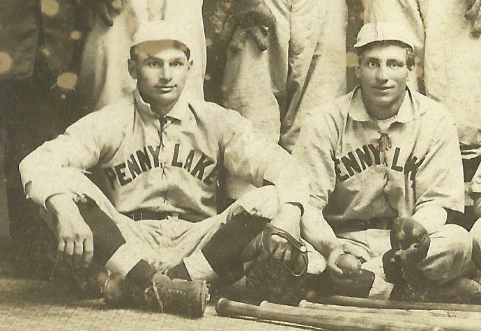 Penny Lake MINNESOTA RP c1910 BASEBALL TEAM Studio Shot nr Wells Alden Freeborn