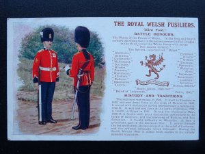 THE ROYAL WELSH FUSILIERS History & Traditions c1915 Postcard by Gale & Polden