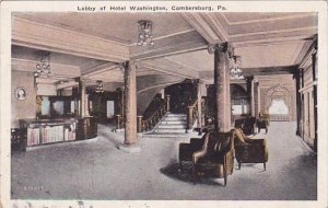 Lobby Of Hotel Washington Cambersburg Pennsylvania 1926