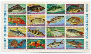 266495 Equatorial Guinea 1974 used S/S FISHES