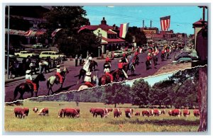 Fort Worth Texas TX Postcard Old Cowtown Parade Multiview 1960 Vintage Antique