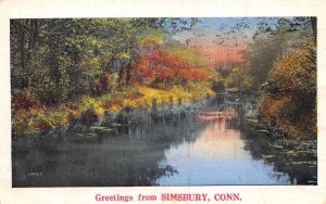 Simsbury Connecticut Greetings Scenic View Vintage Postcard AA83276