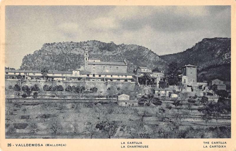 Valldemosa Spain birds eye view La Cartuja antique pc Z15968