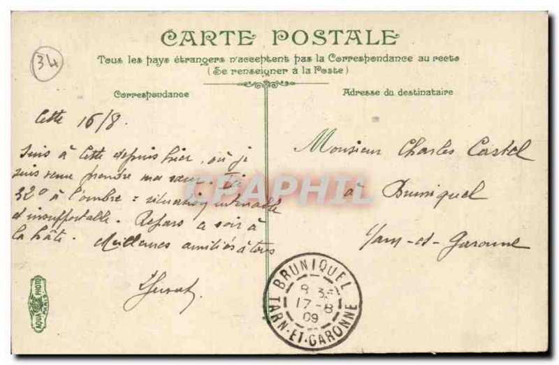 This Sete Old Postcard General view of a flight & # 39oiseau