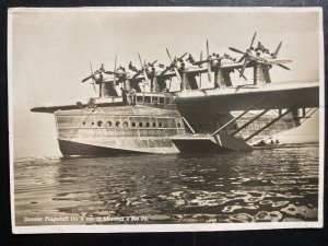 Mint Dornier DOX Giant Seaplane Real Picture Postcard At Sea Scene Twelve Motors