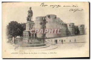 Old Postcard Angers The Statue of King Rene and castle