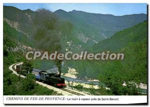 Postcard Modern Railway Provence Train steam locomotive Near Saint Benoit kin...