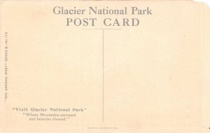 F48/ Glacier National Park Montana Postcard 1916  Lake St Mary Boat 1