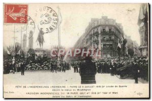 Old Postcard Army Fete of & # 39independance American in Paris July 4, 1918 I...