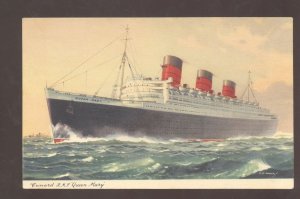 CUNARD LINE THE RMS QUEEN MARY SHIP BOAT VINTAGE ADVERTISING POSTCARD 1910