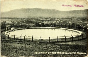 Reservoir Missoula Water Company Montana POSTCARD 1910, AD Price