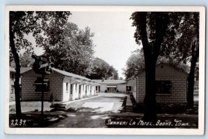 Boone Iowa IA Postcard RPPC Photo Shangri La Motel 1955 Posted Vintage