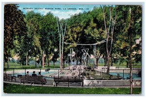 c1950's Monkey Island Myrick Park La Crosse Wisconsin WI Vintage Postcard