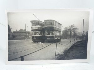 Original Leeds City Transport  Photo  Pair of Trams 430 424 07/03/1938