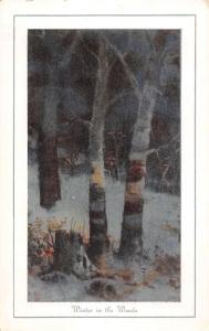 Group Of 6 Gibson Metallic Scenic Forest Scenes Boat Antique Postcards K20627