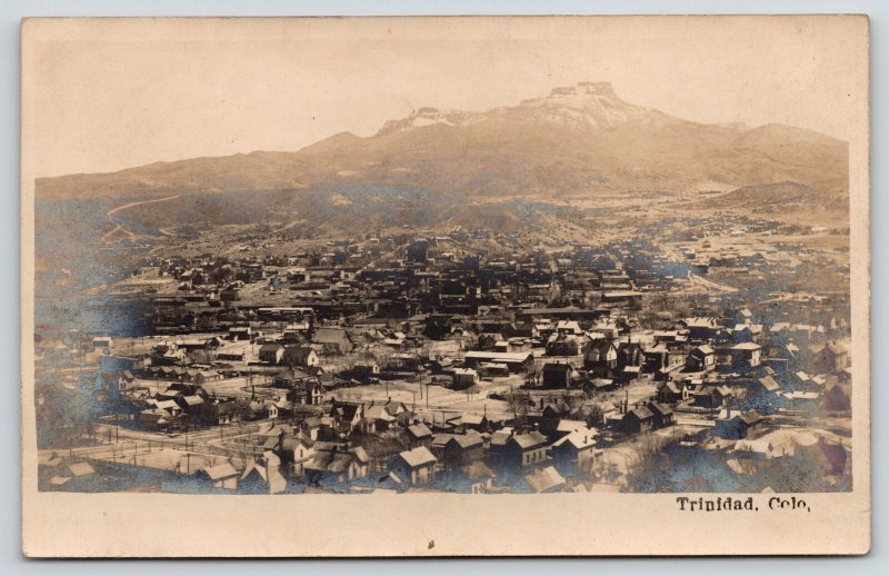 Trinidad Colorado~Birdseye Panorama~Homes Business~1905 Real Photo Postcard~RPPC 