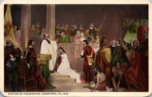 History Baptism Of Pocahontas Jamestown Virginia 1613