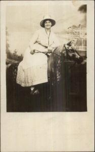 Cincinnati? Coney Island? Studio Woman w/ Horse Prop Steamer Island Queen