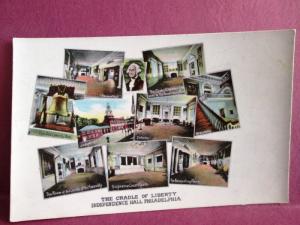 Old Postcard PA Philadelphia Multiview The Cradle of Liberty Independence Hall