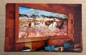 UNUSED PC-  BUFFALO HUNT IN LOBBY, MT. RUSHMORE NATL MEM., BLACK HILLS, S. DAK.