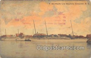 Soo Pacific Line Steamers Vancouver, BC Ship 1912 Missing Stamp light crease,...