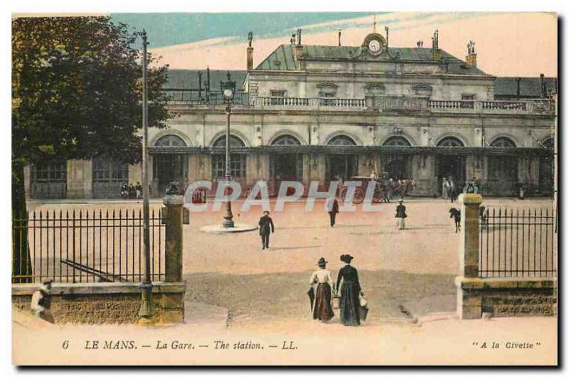 Old Postcard Le Mans Gare