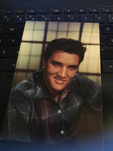 Vintage Postcard - ELVIS in Blue Plaid Shirt