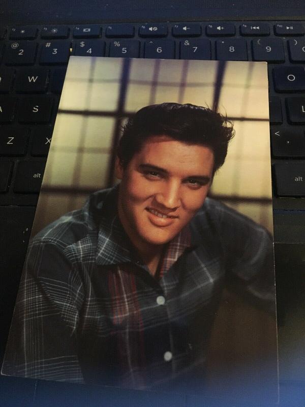 Vintage Postcard - ELVIS in Blue Plaid Shirt