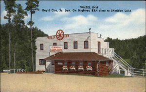 Rapid City South Dakota SD Wheel Inn Hotel Vintage Postcard