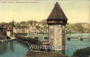 Kapellbrucke und Wasserturm Luzern Swizerland Writing On Back 