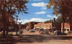 Main Street Cars Lyndonville Vermont 1950s postcard