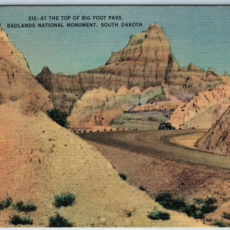 c1940s Badlands National Monument SD Top Big Foot Pass Verne Osdal Johnston A203