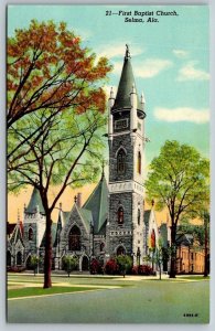 Selma, Alabama - First Baptist Church - Postcard