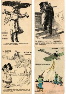 PROPAGANDA SATIRE WWI SERIE LA GUERRE Artist Signed 38 CPA (L2892)