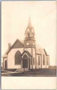 1908 Photo Methodist Church NEW LONDON Iowa RPPC Vintage Postcard