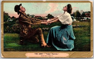 1909 The Army-Target Practice Military Romance Comic Posted Postcard