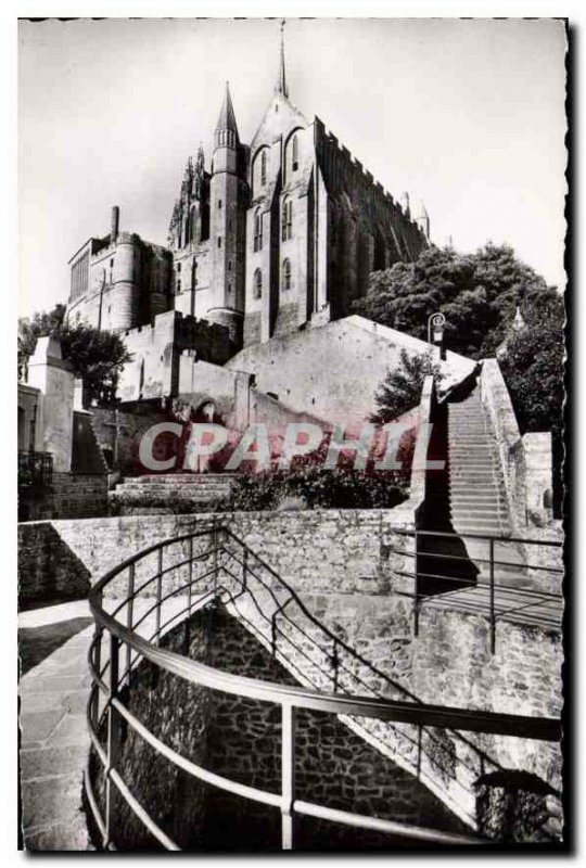 Old Post Card Le Mont St Michel Les Remparts and the Abbey