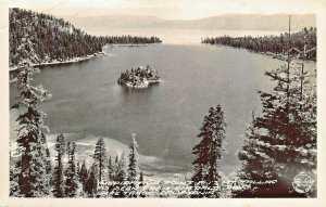 LAKE TAHOE CA~INSPIRATION POINT & MT TALLAC-EMERALD~FRASHERS REAL PHOTO POSTCARD