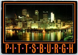 Postcard - Pittsburgh's Golden Triangle at Nightfall - Pittsburgh, Pennsylvania