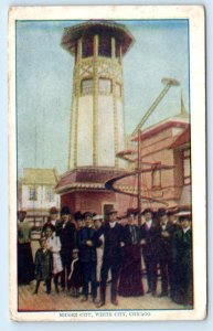 CHICAGO, IL ~ Amusement Park WHITE CITY - MIDGET CITY Tower 1909 Postcard