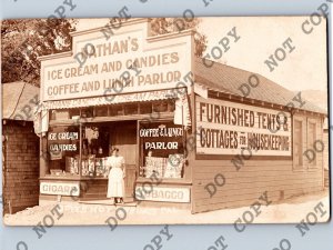 c1910 Nathans Ice Cream Lunch Parlor BOYES HOT SPRINGS California CA Sonoma RPPC