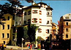Innsbruck, Austria  OTTOBURG RESTAURANT & Street Scene  4X6 Advertising Postcard