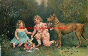 6 Postcards Set, PFB No 7709, Children with Dogs