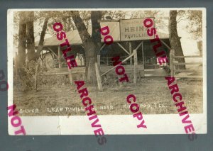 Kickapoo ILLINOIS RPPC c1910 HEINZ 57 DANCE HALL Pavilion ADVERTISING nr Peoria