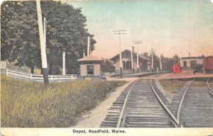 Readfield ME Railroad Station Train Depot Postcard