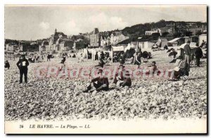 Old Postcard Le Havre The Beach