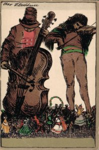 Artist Signed Musicians Playing Guitar Dancing People B28